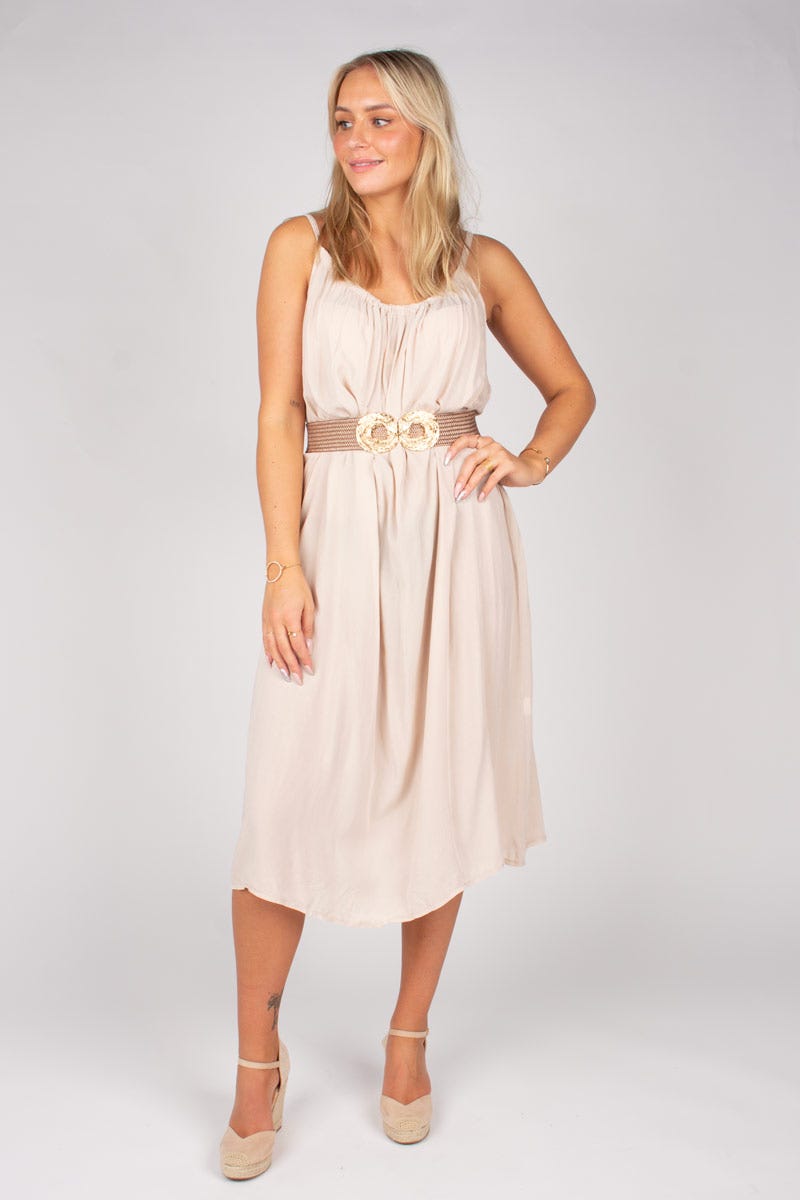 Langes Strandkleid Beige