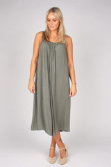 Langes Strandkleid Khaki