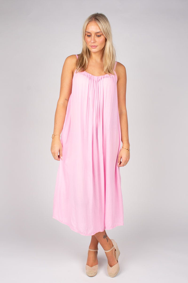 Langes Strandkleid Pink