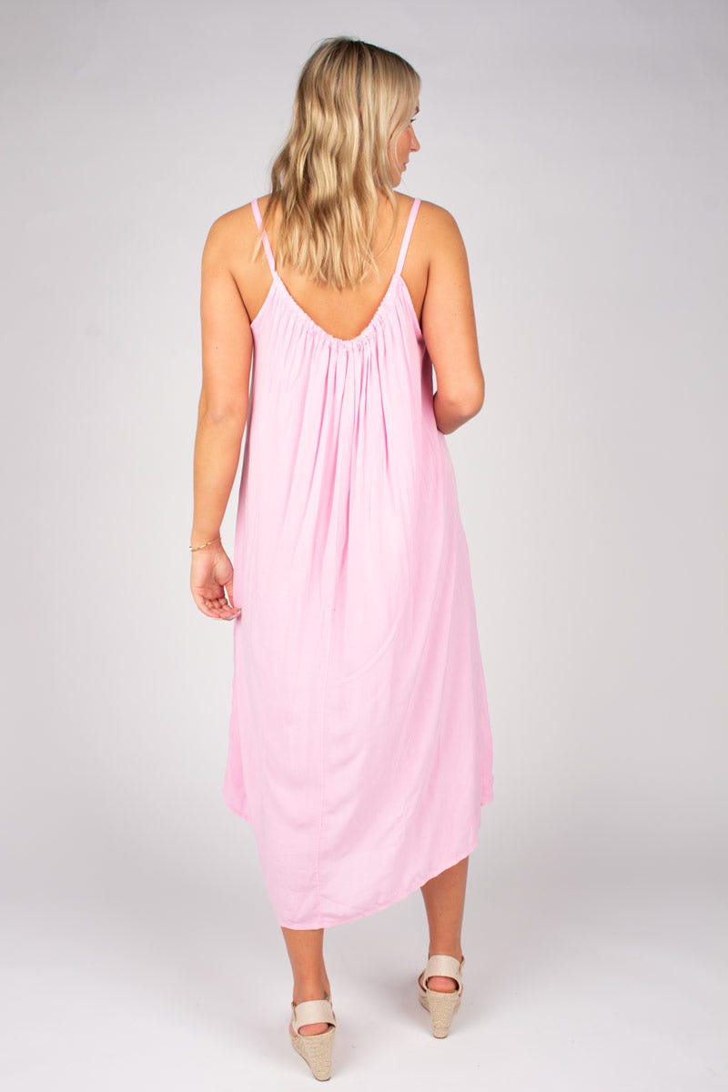 Langes Strandkleid Pink