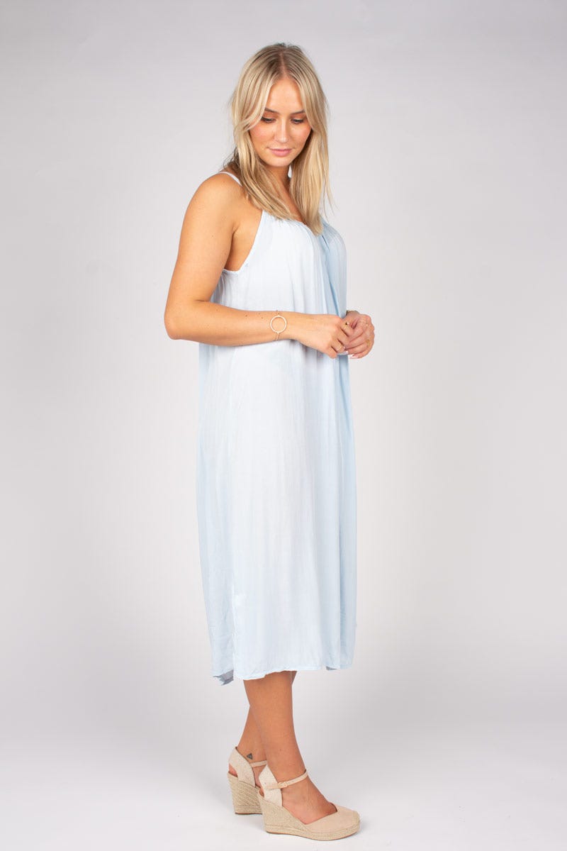 Langes Strandkleid Himmelblau