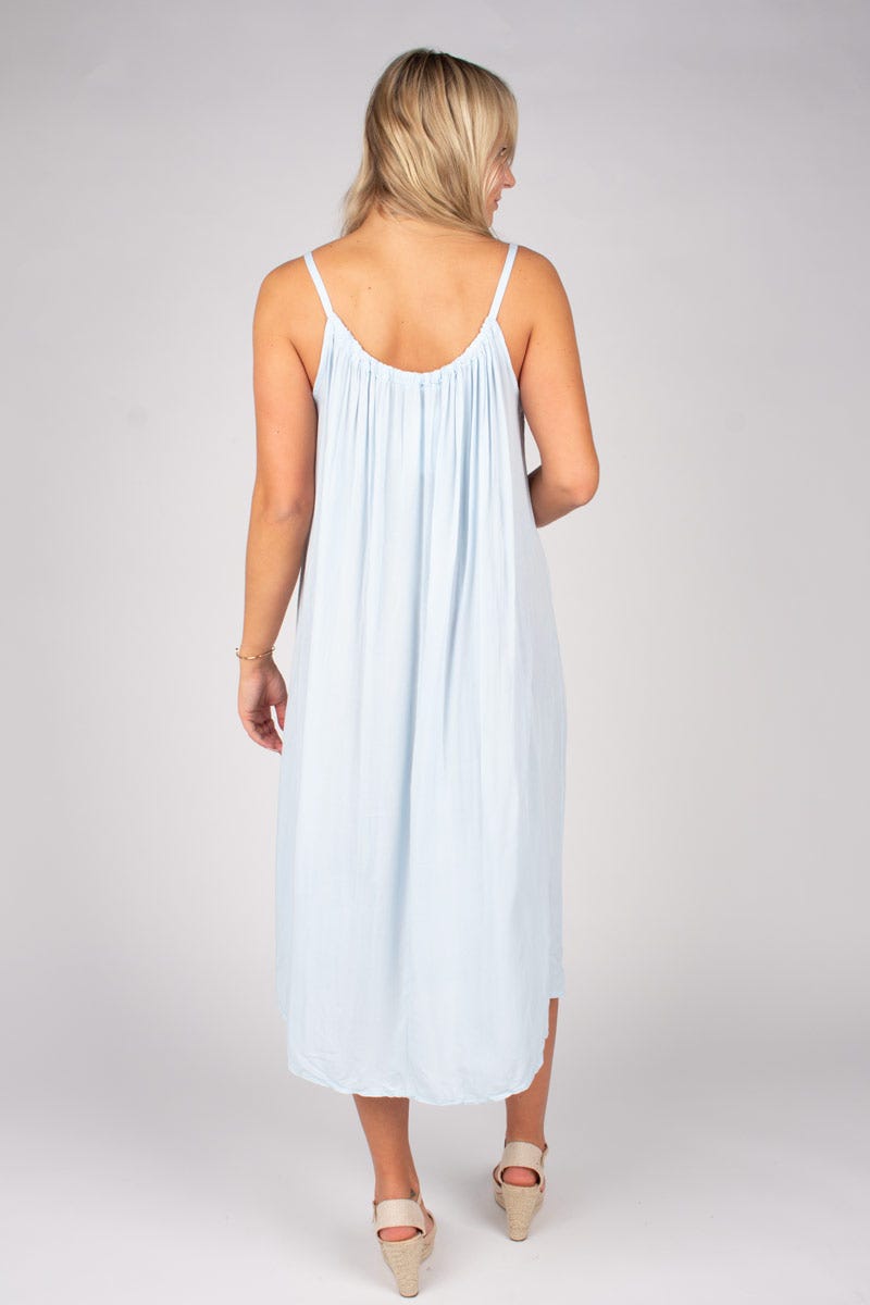 Langes Strandkleid Himmelblau