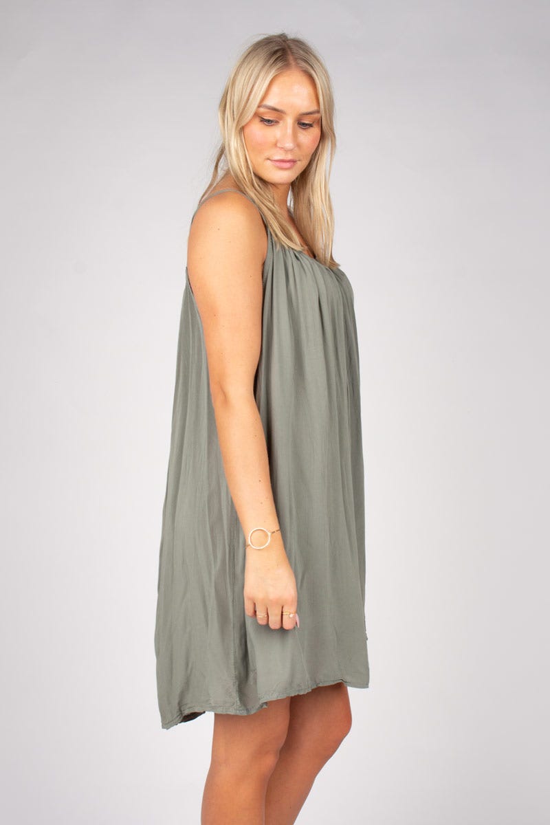 Kurzes Strandkleid Khaki