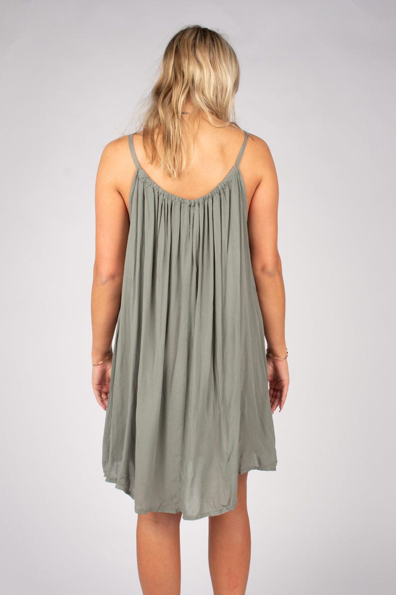 Kurzes Strandkleid Khaki