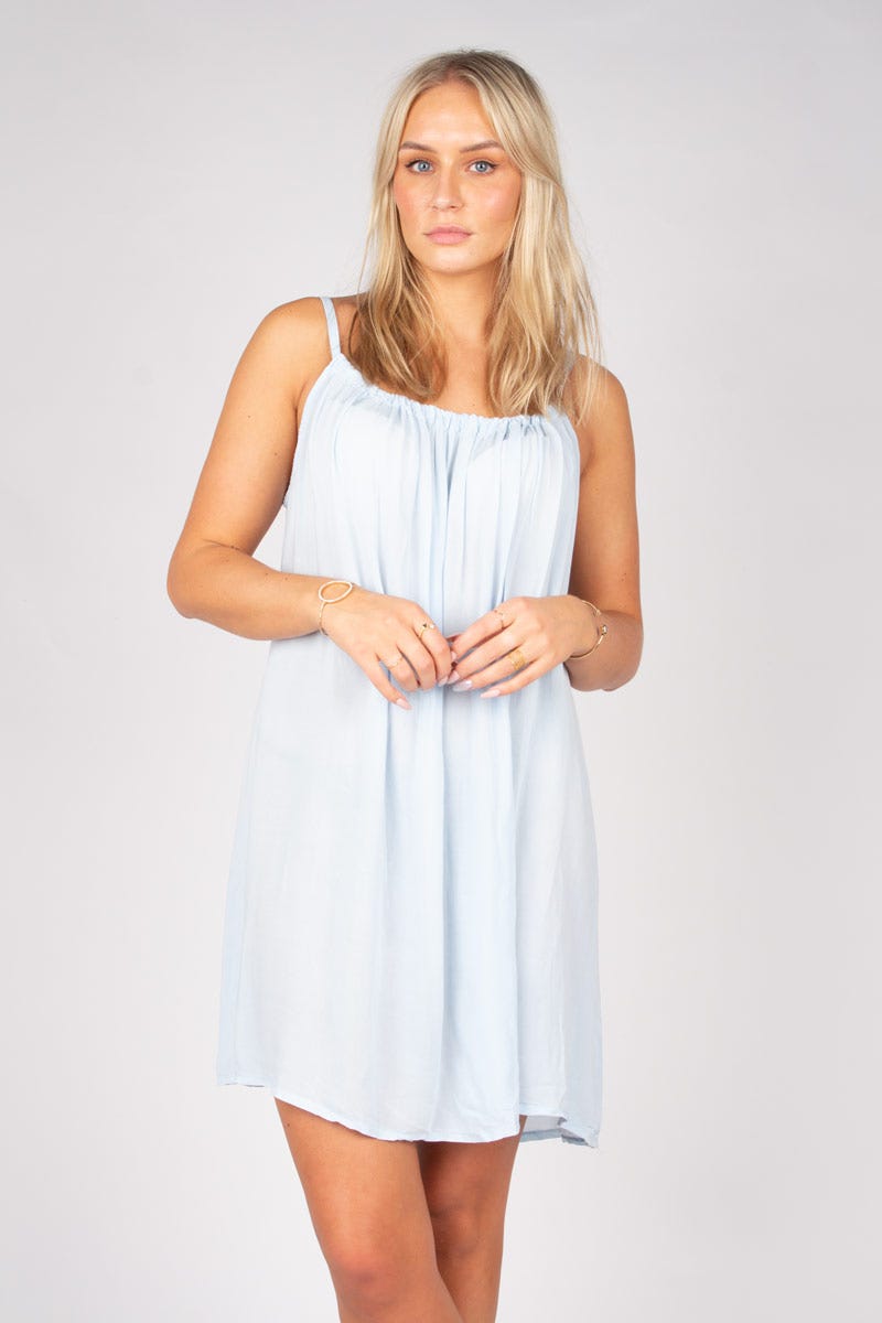 Kurzes Strandkleid Himmelblau