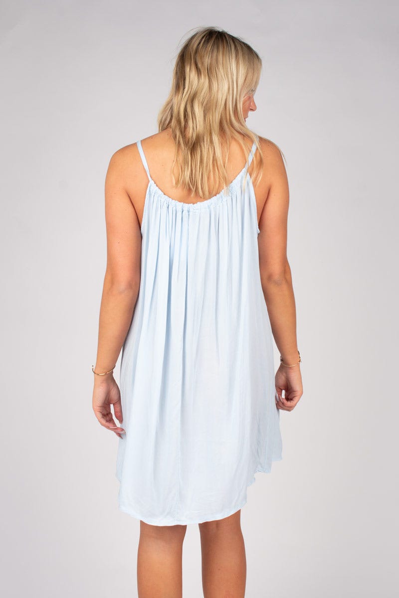 Kurzes Strandkleid Himmelblau