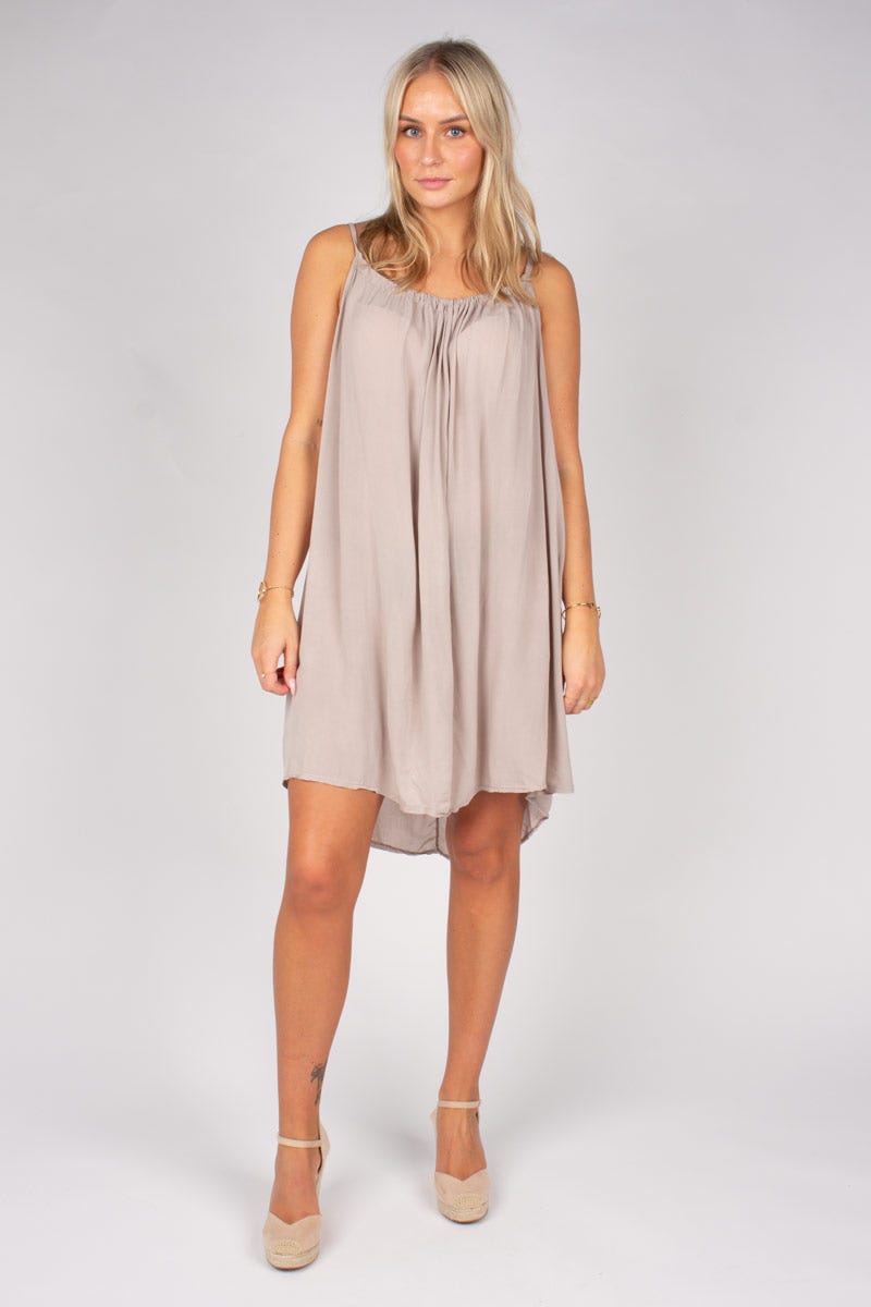 Kurzes Strandkleid Taupe