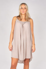 Kurzes Strandkleid Taupe