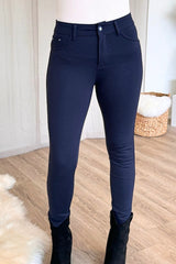 Plus size - slim fit  buks m. glimmer knapper Navy