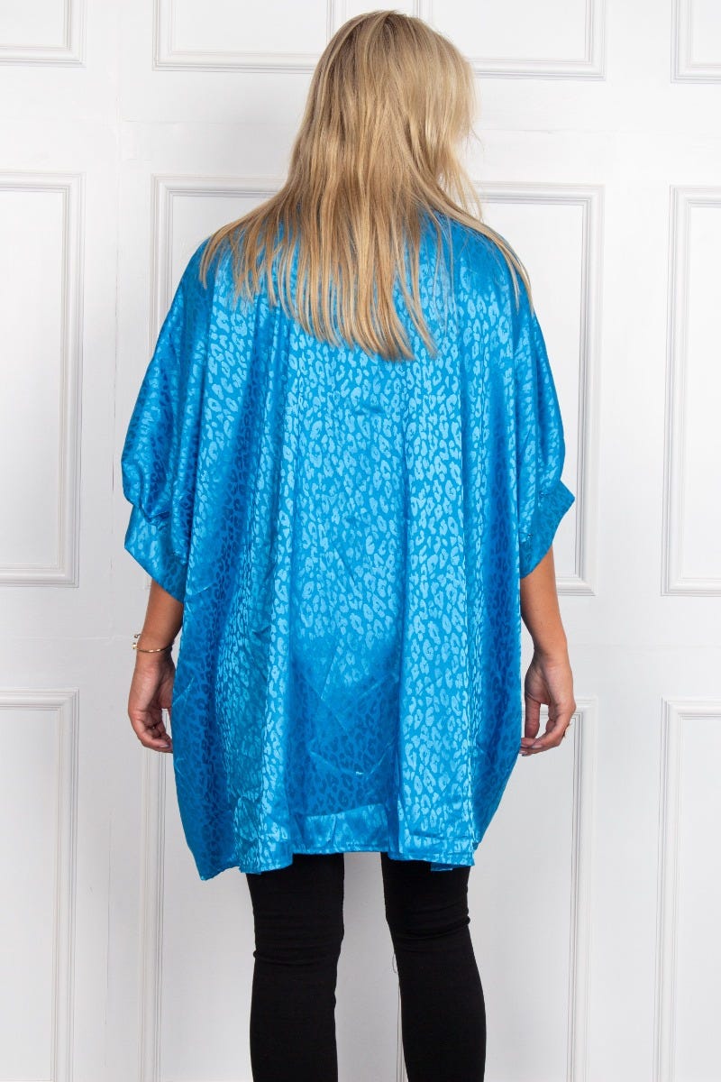 Caro Satin Tunika, blau