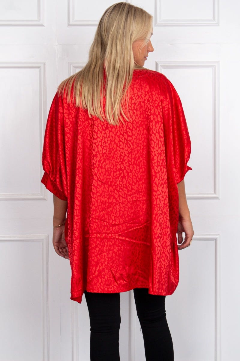 Caro Satin Tunika, rot