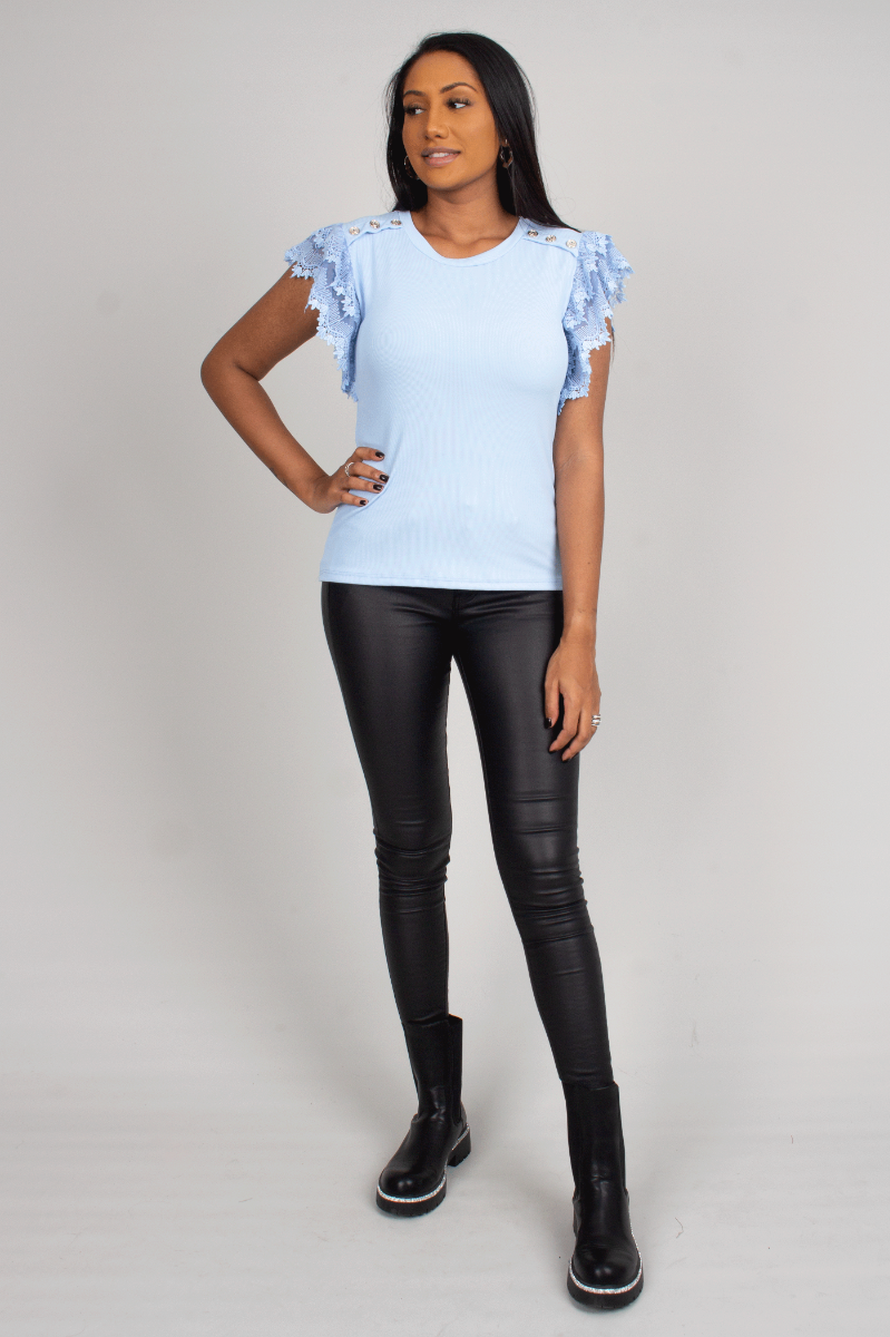 Simona top, sky blue