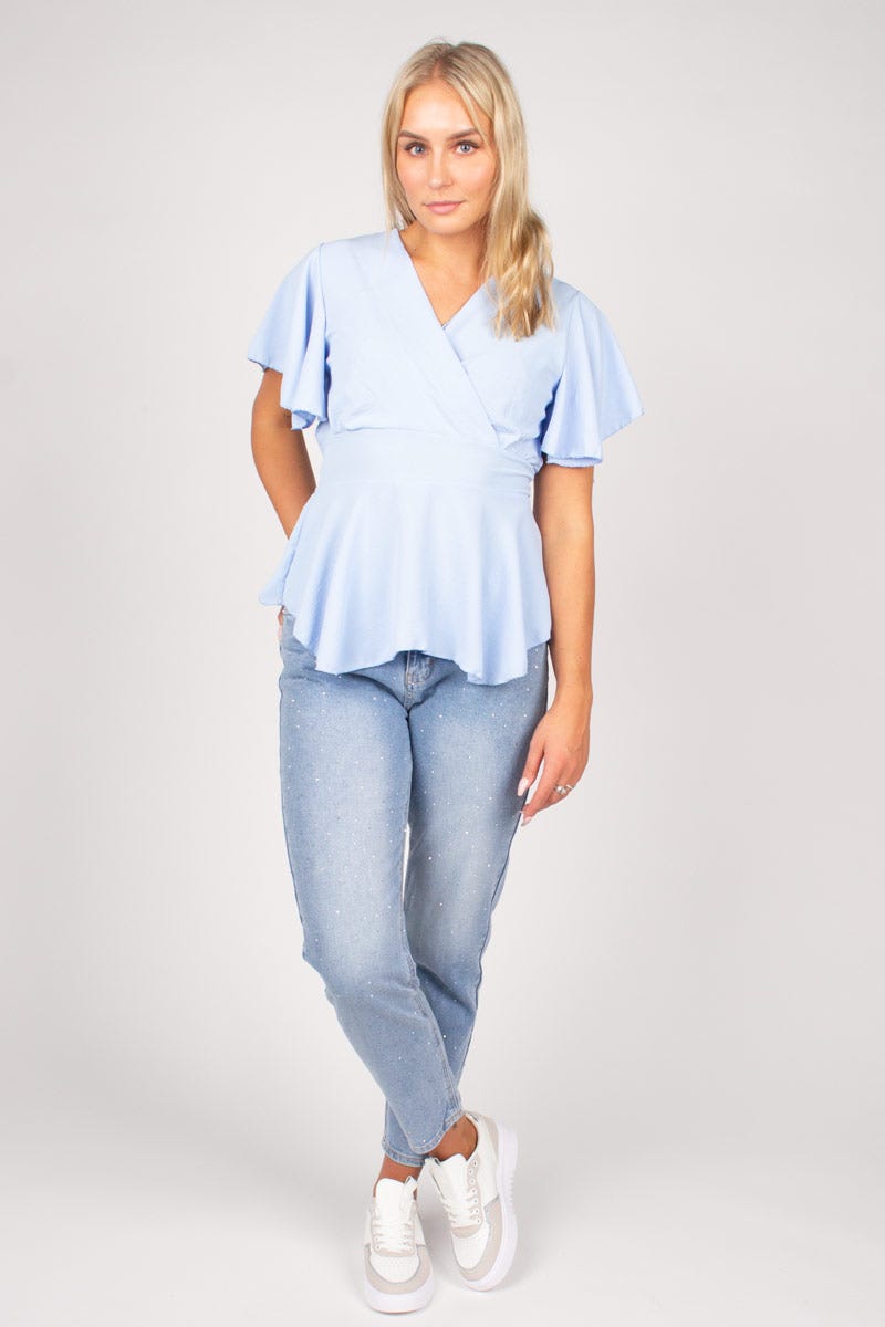 Silke top Skyblue