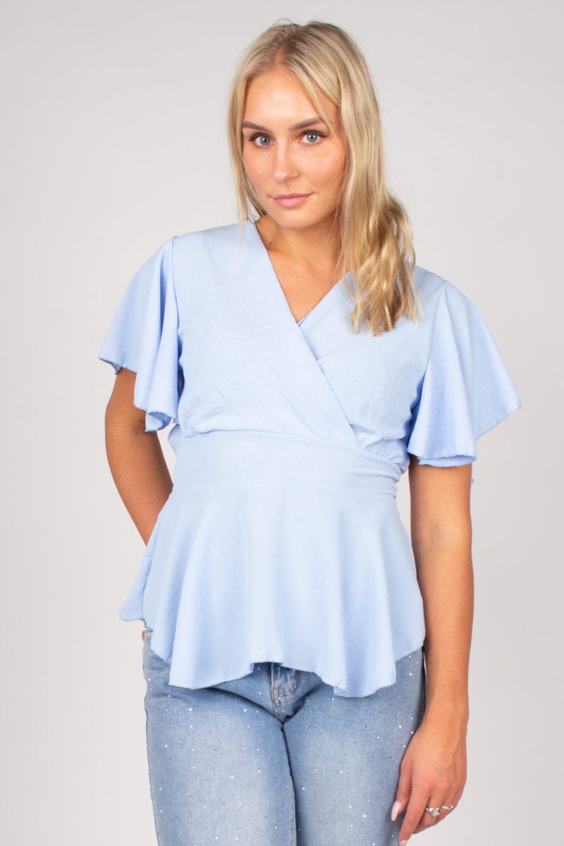 Silke top Skyblue