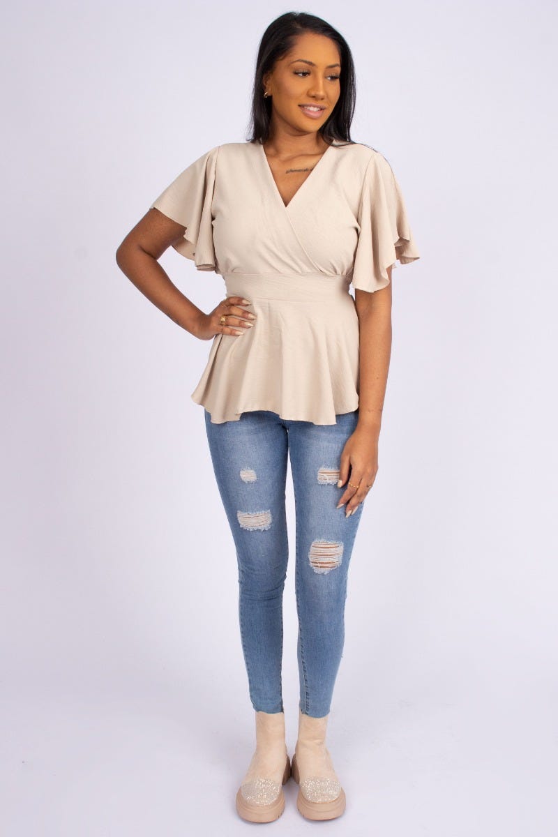 Silke top, beige