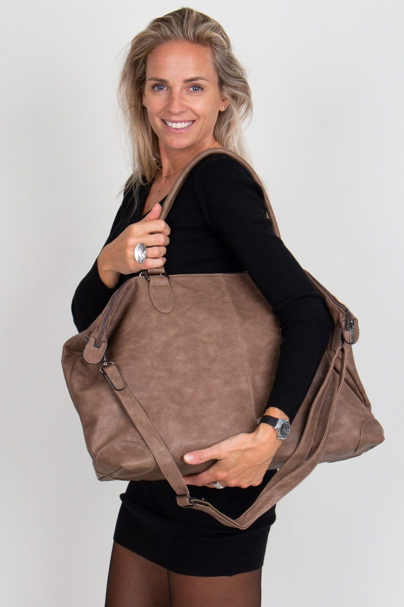 Große Handtasche, taupe