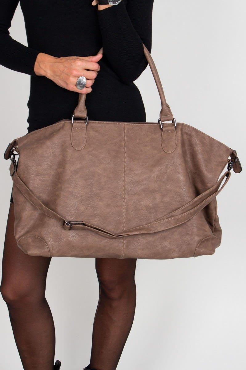 Große Handtasche, taupe