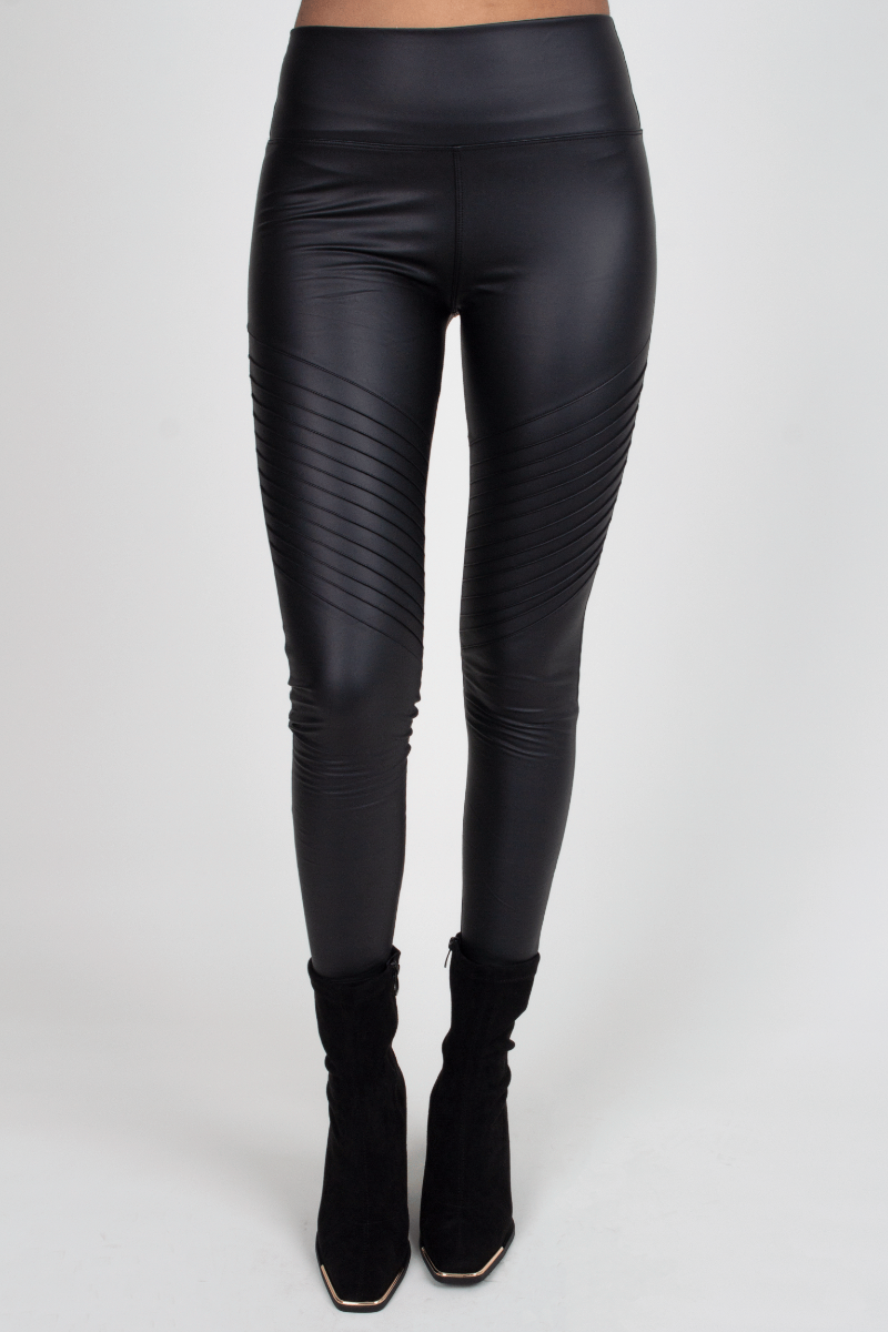 Biker Leggings, schwarz