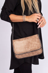 Tasche mit Kettenhenkel Taupe