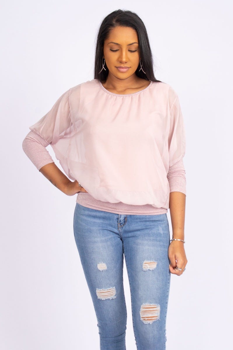 Batwing bluse Rosa