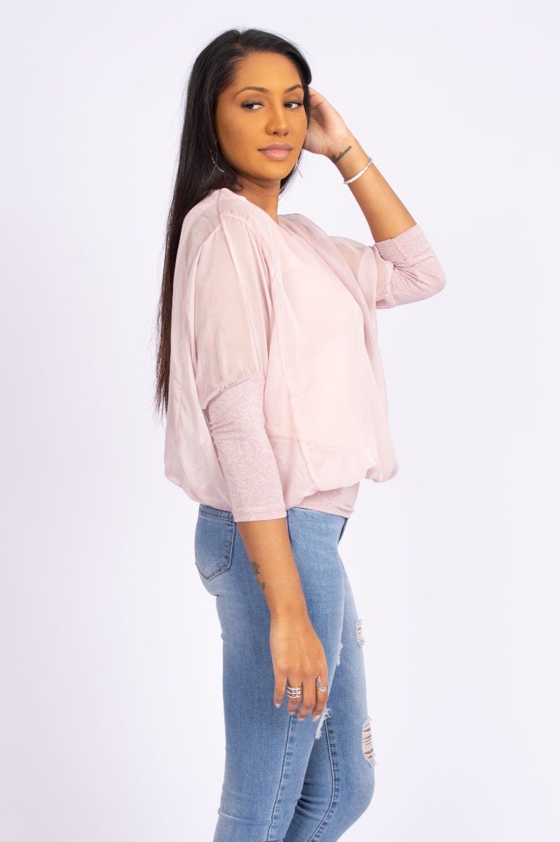 Batwing bluse Rosa