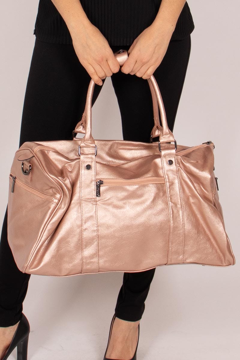 Reisetasche mit Reißverschluss-Details Roségold