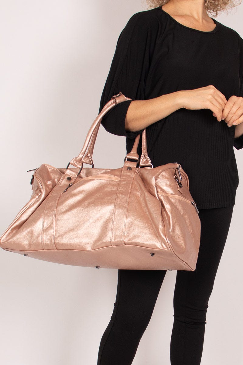 Reisetasche mit Reißverschluss-Details Roségold