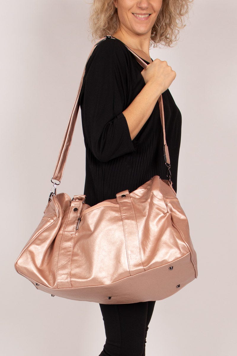 Reisetasche mit Reißverschluss-Details Roségold