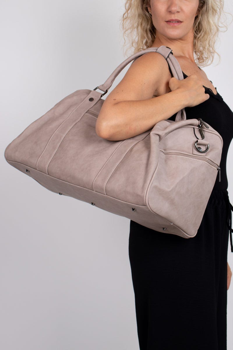 Reisetasche mit Reißverschluss-Details Taupe