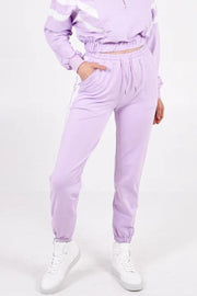 Sweatpants m. striber Lilla