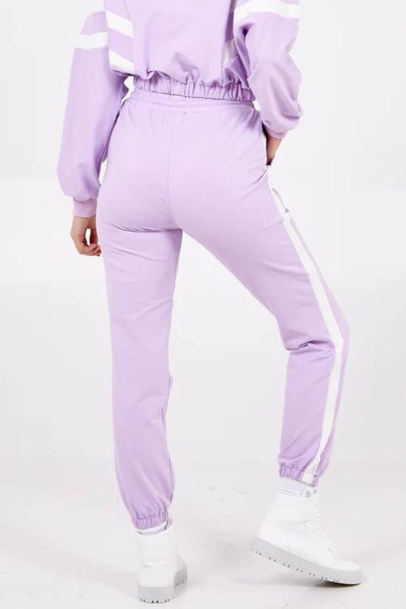 Sweatpants m. striber Lilla