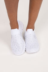 Sneakers m. glitter nitter Hvid