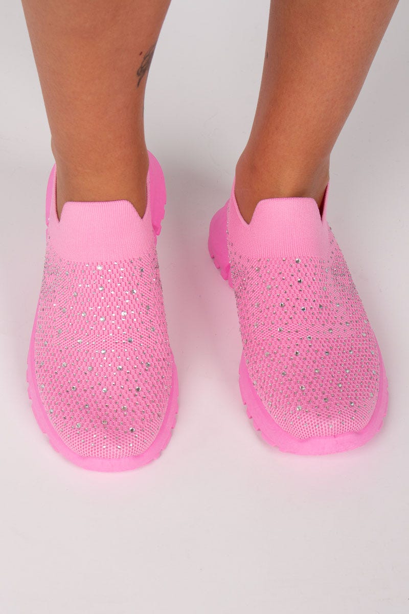 Sneakers m. glitter nitter Pink