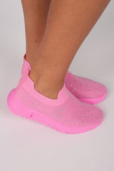 Sneakers m. glitter nitter Pink