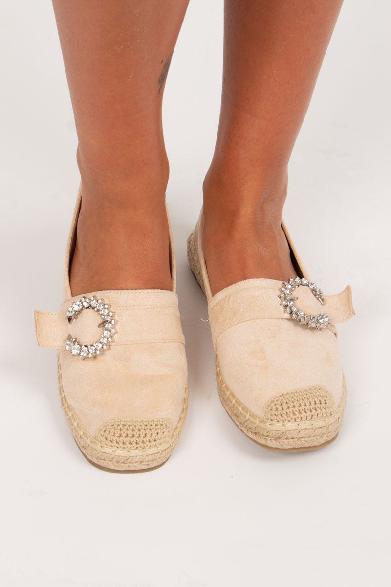 Espadrillos m. spænde Beige