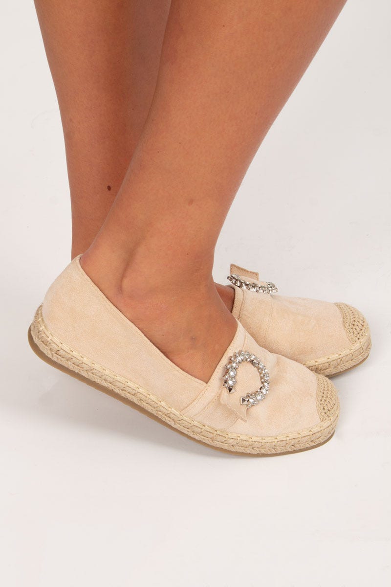 Espadrillos m. spænde Beige