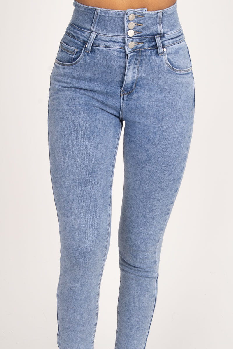 Højtaljede skinny jeans Denim