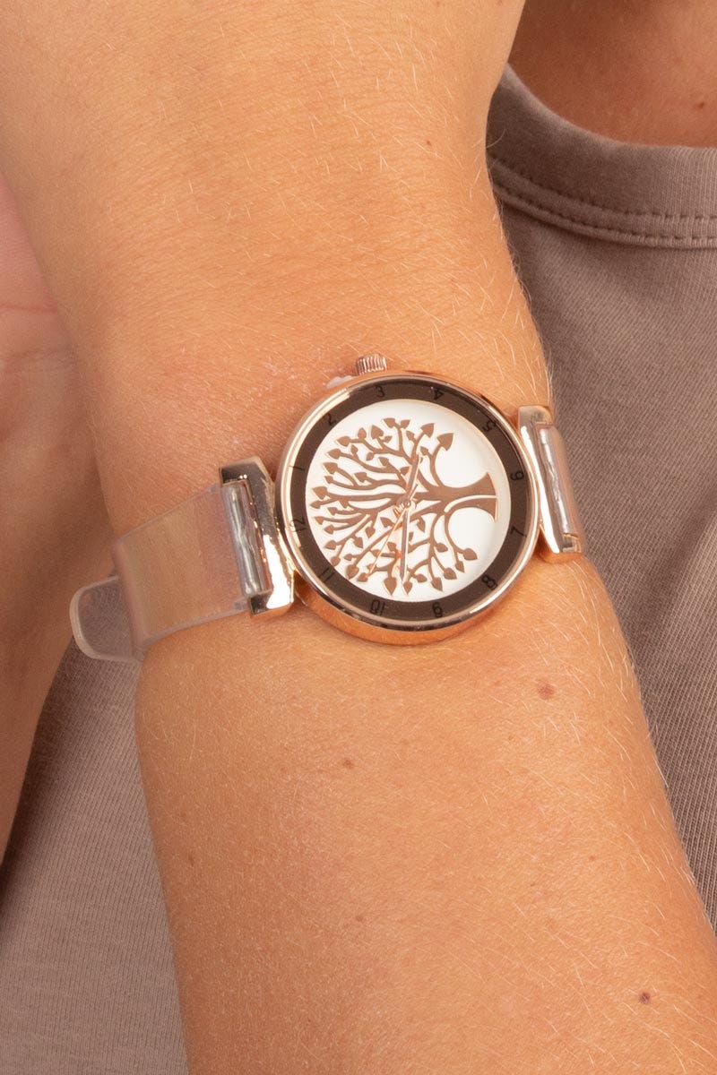 Armbanduhr mit Motiv Roségold