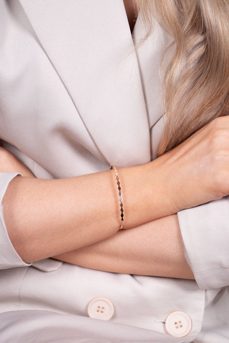 Armband mit ZigZag Muster Roségold