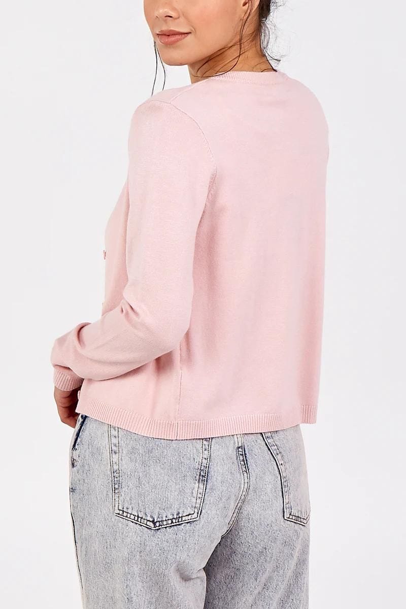 Twinset m. top og cardigan Rosa