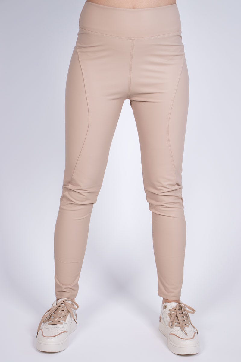 Coatede leggings Beige