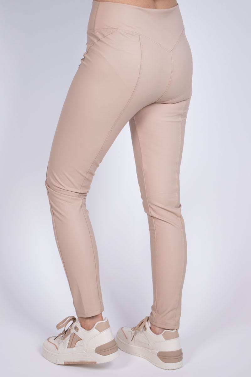 Coatede leggings Beige