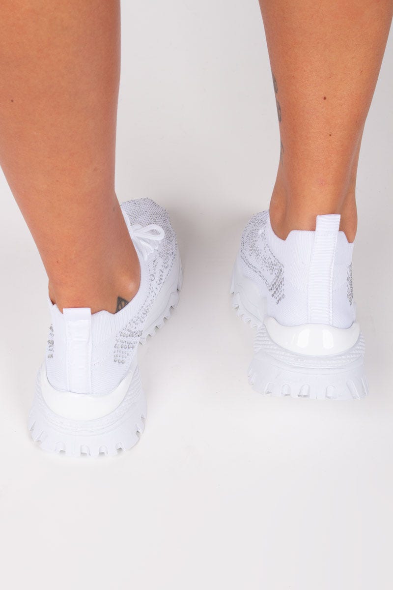 Chunky Sneakers m. glitter Hvid