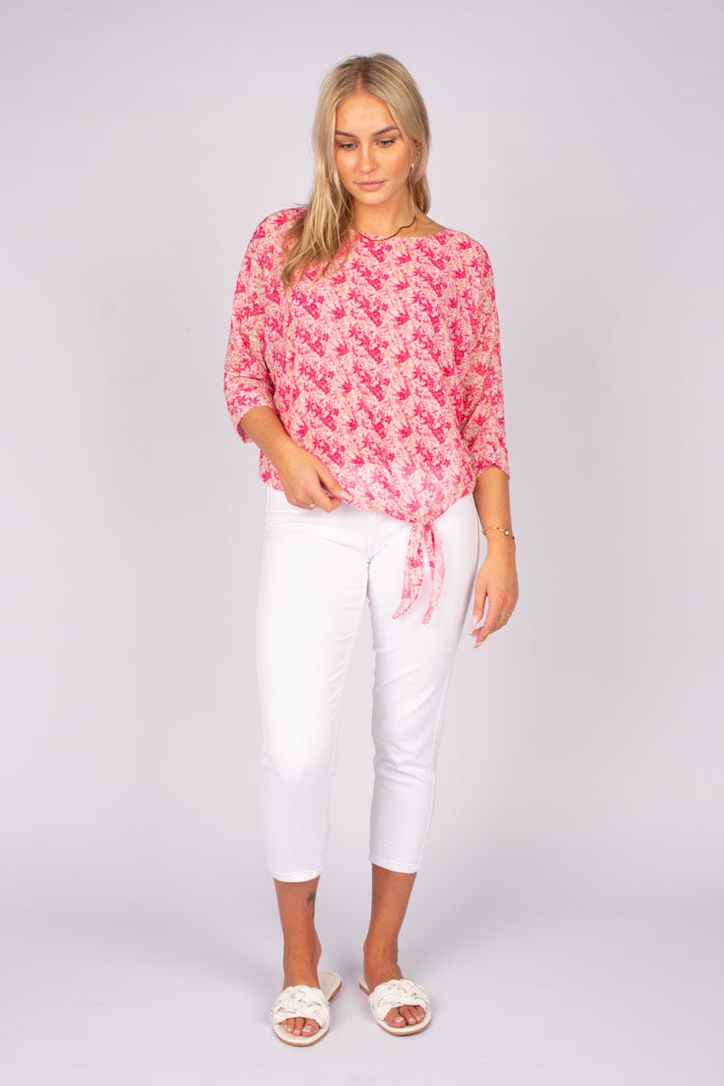 Bluse m. knude Pink