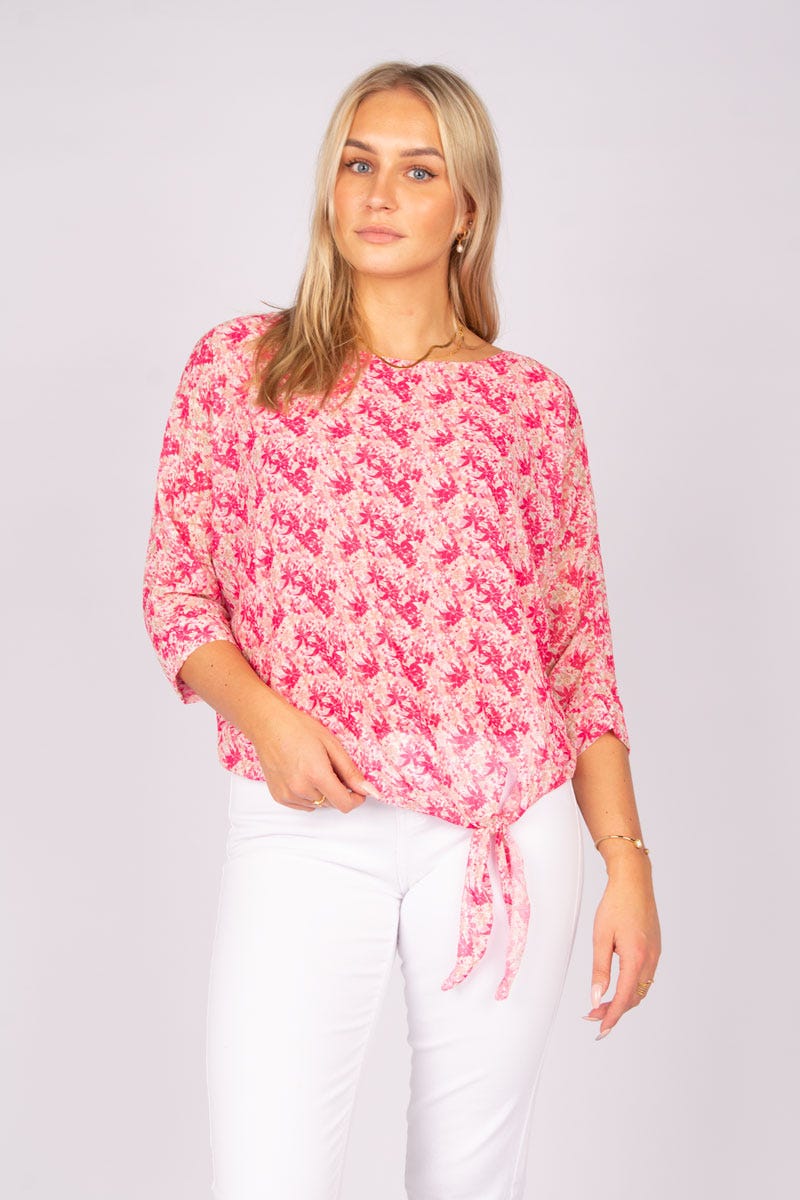 Bluse m. knude Pink