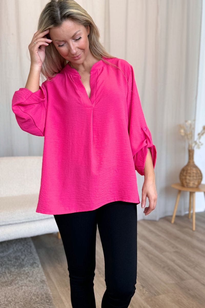 Adeline Bluse Fuchsia Pink