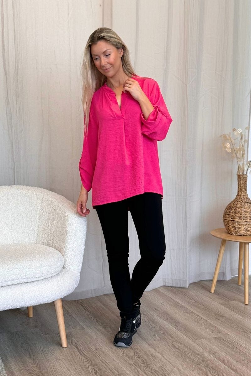 Adeline Bluse Fuchsia Pink