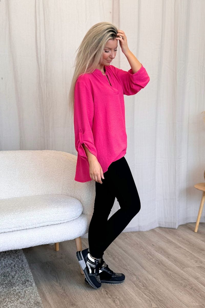 Adeline Bluse Fuchsia Pink