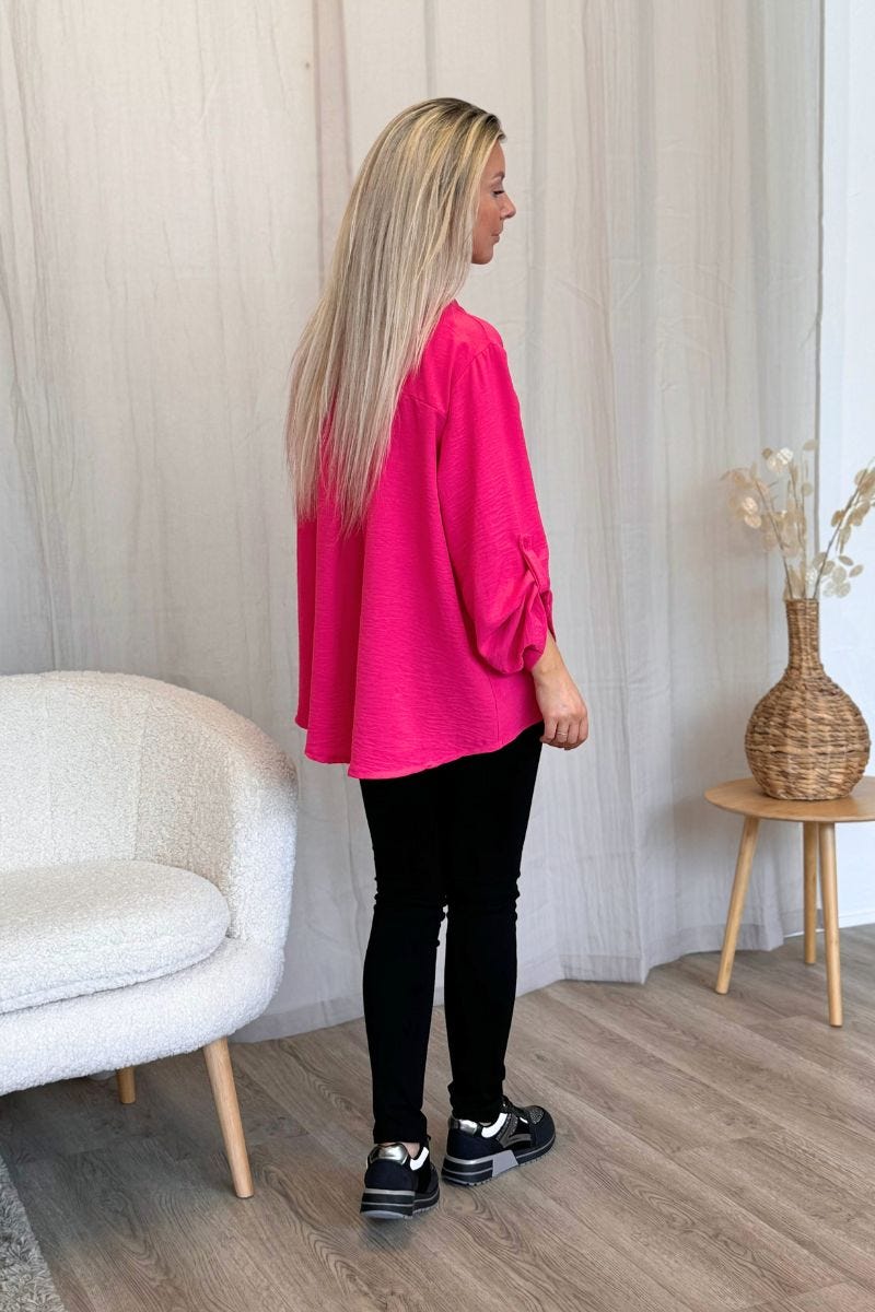 Adeline Bluse Fuchsia Pink