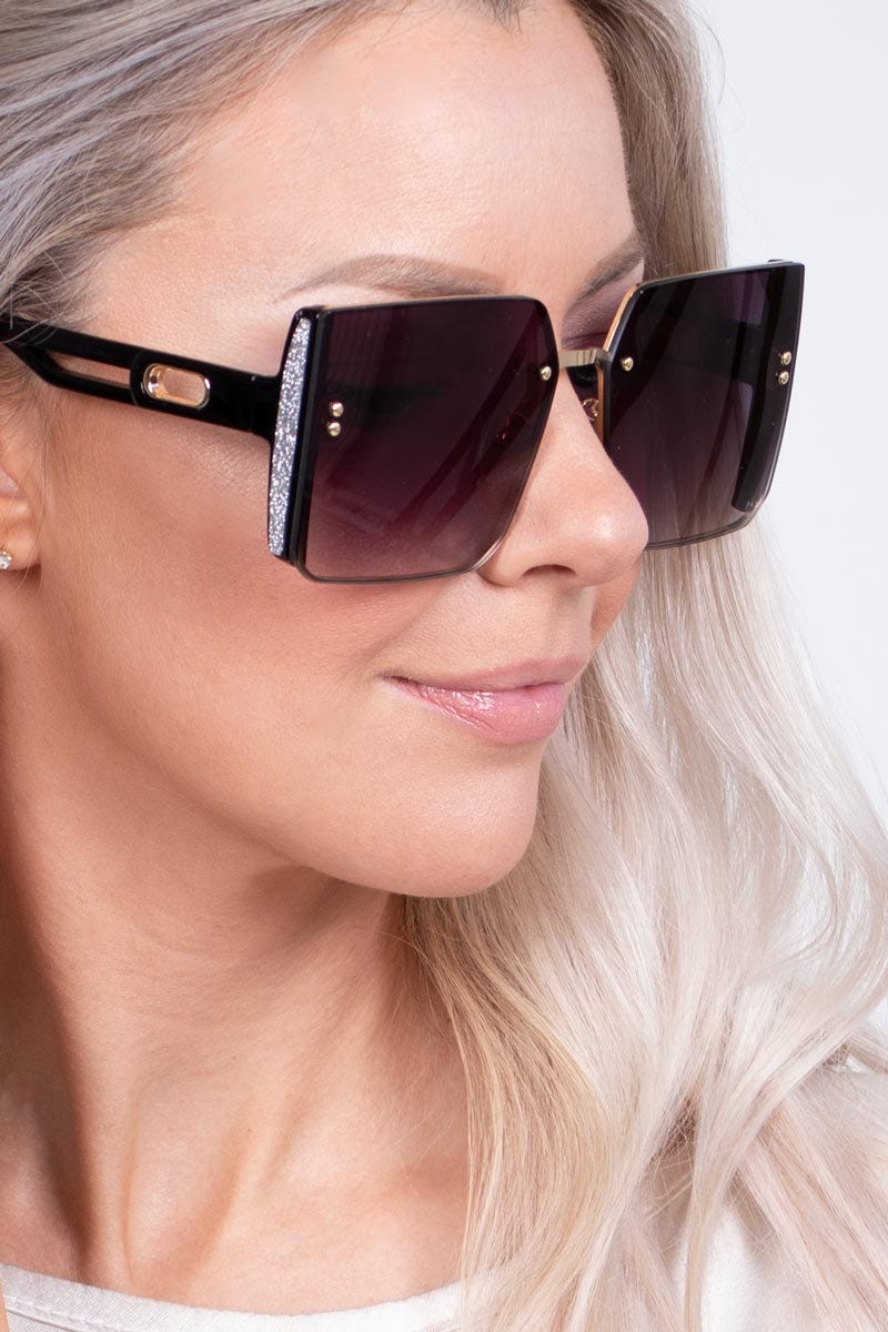 Solbrille m. glimmer detalje Guld